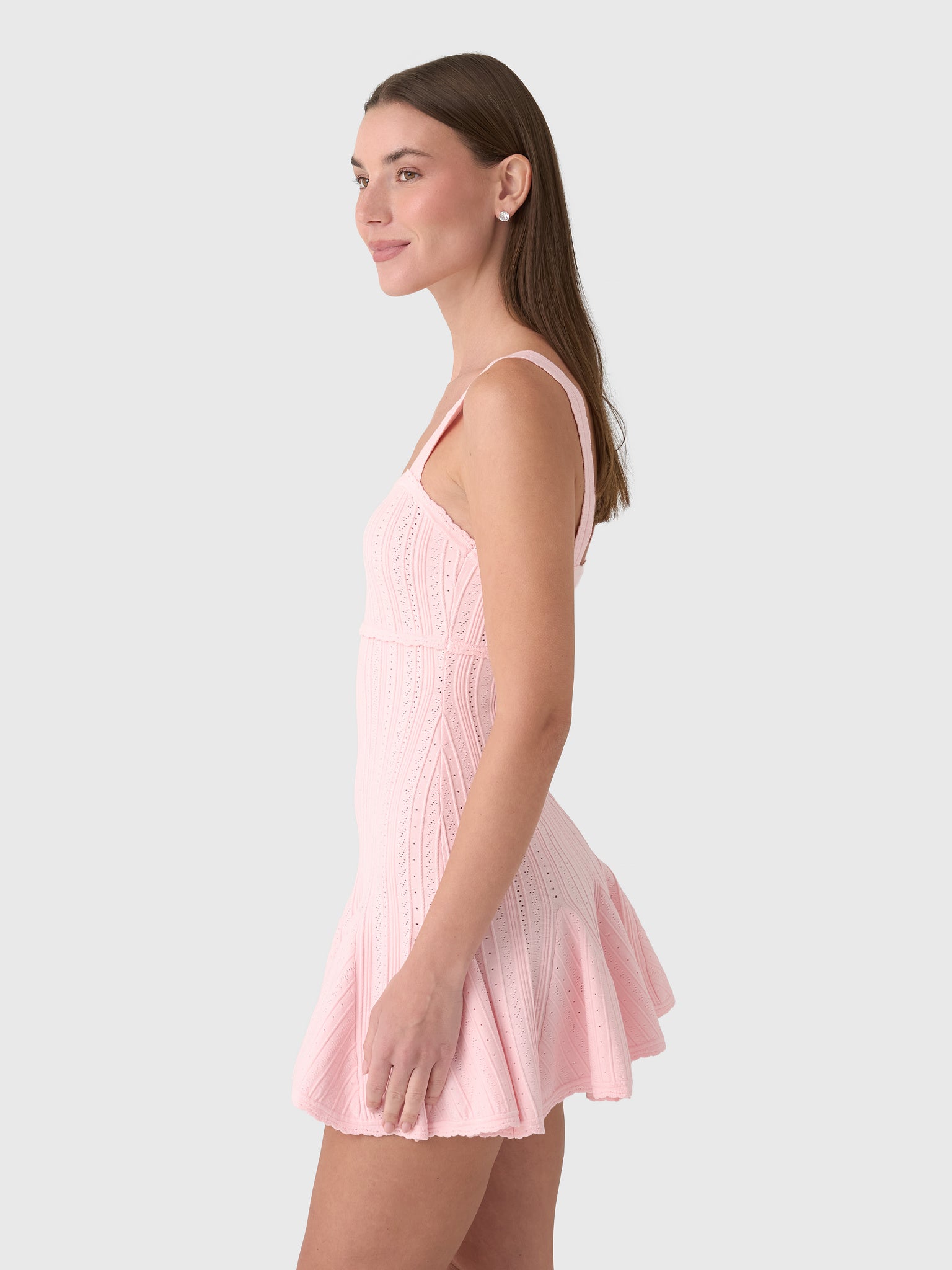 LoveShackFancy Women's Tabatha Stretch Pointelle Mini Dress - Saint Bernard