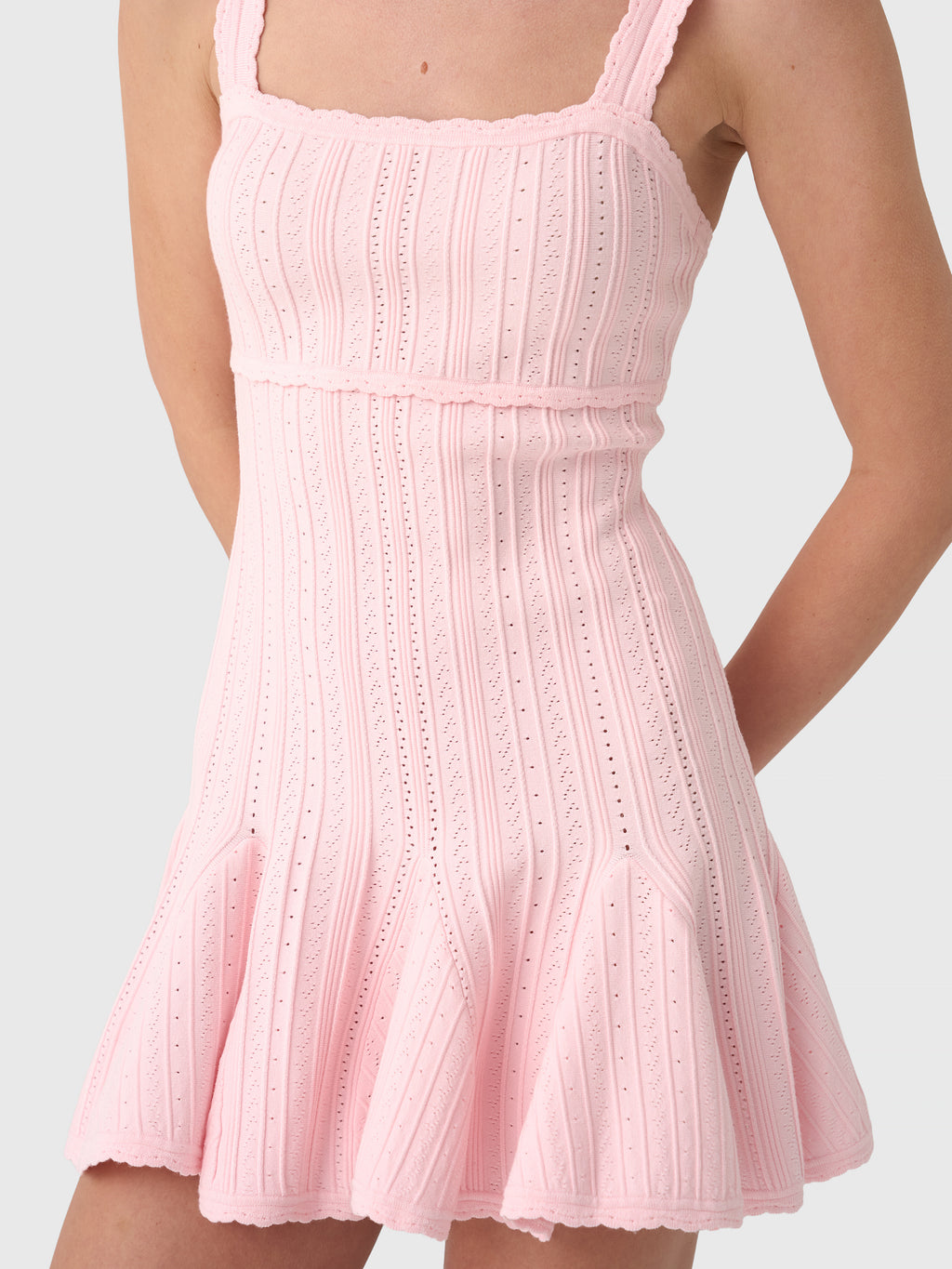 LoveShackFancy Women's Tabatha Stretch Pointelle Mini Dress - Saint Bernard