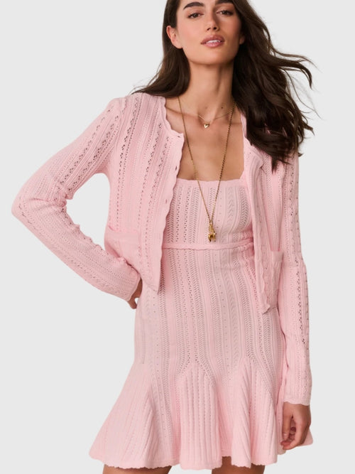 LoveShackFancy Women's Peridot Stretch Pointelle Cardigan