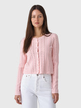 LoveShackFancy Women's Peridot Stretch Pointelle Cardigan - Saint Bernard