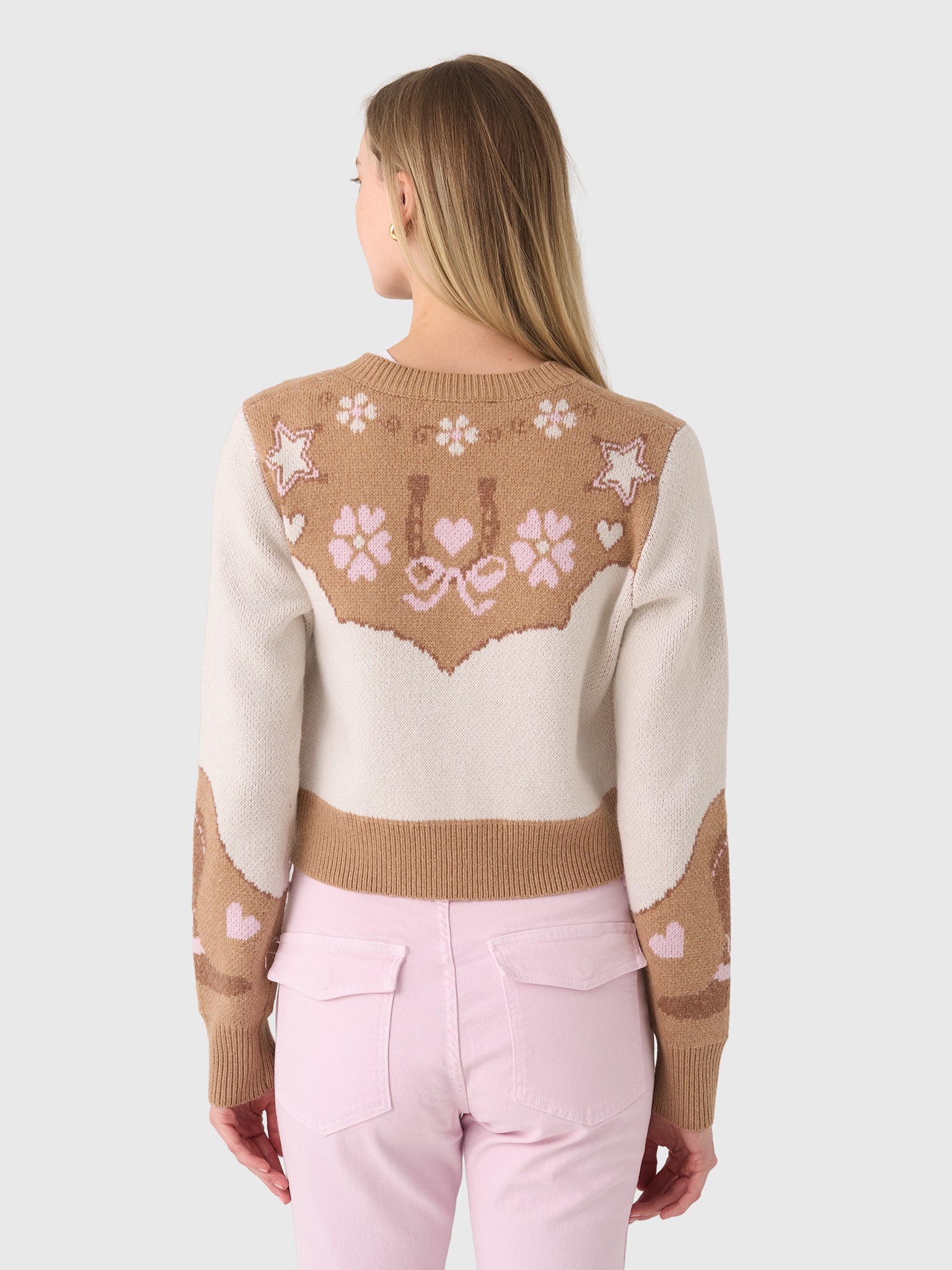 LoveShackFancy Women's Leyah Wool-Blend Saddle Up Cardigan - Saint Bernard