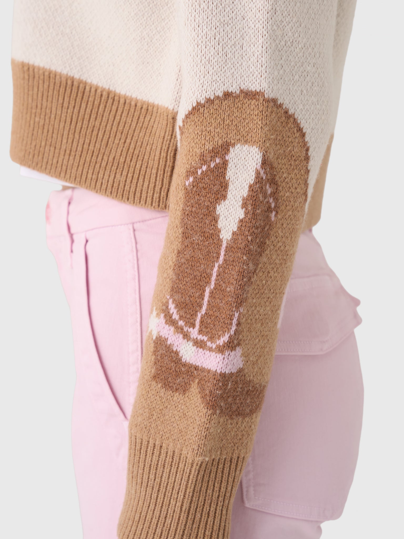 LoveShackFancy Women's Leyah Wool-Blend Saddle Up Cardigan - Saint Bernard