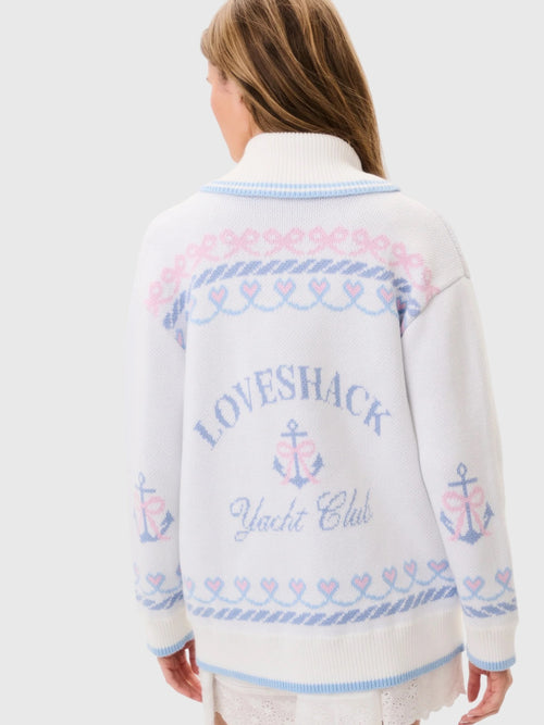 LoveShackFancy Women's Aribella Yacht Club Cardigan