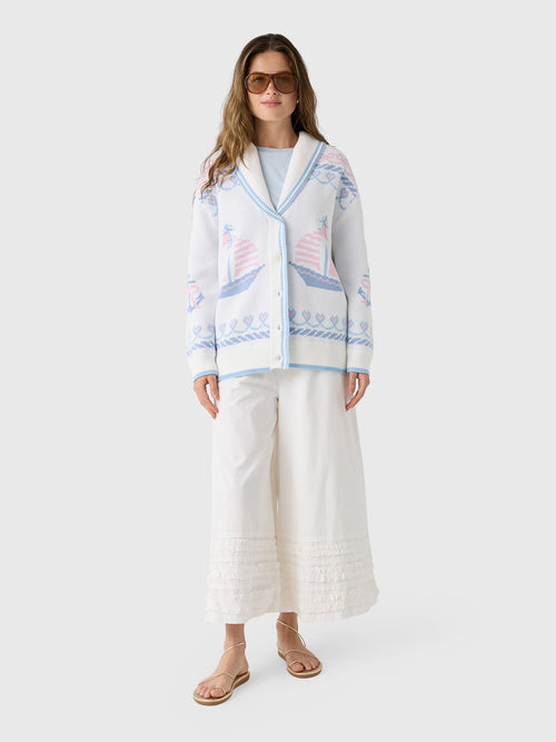 LoveShackFancy Women's Aribella Yacht Club Cardigan