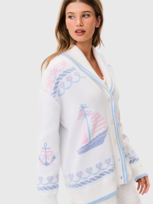 LoveShackFancy Women's Aribella Yacht Club Cardigan