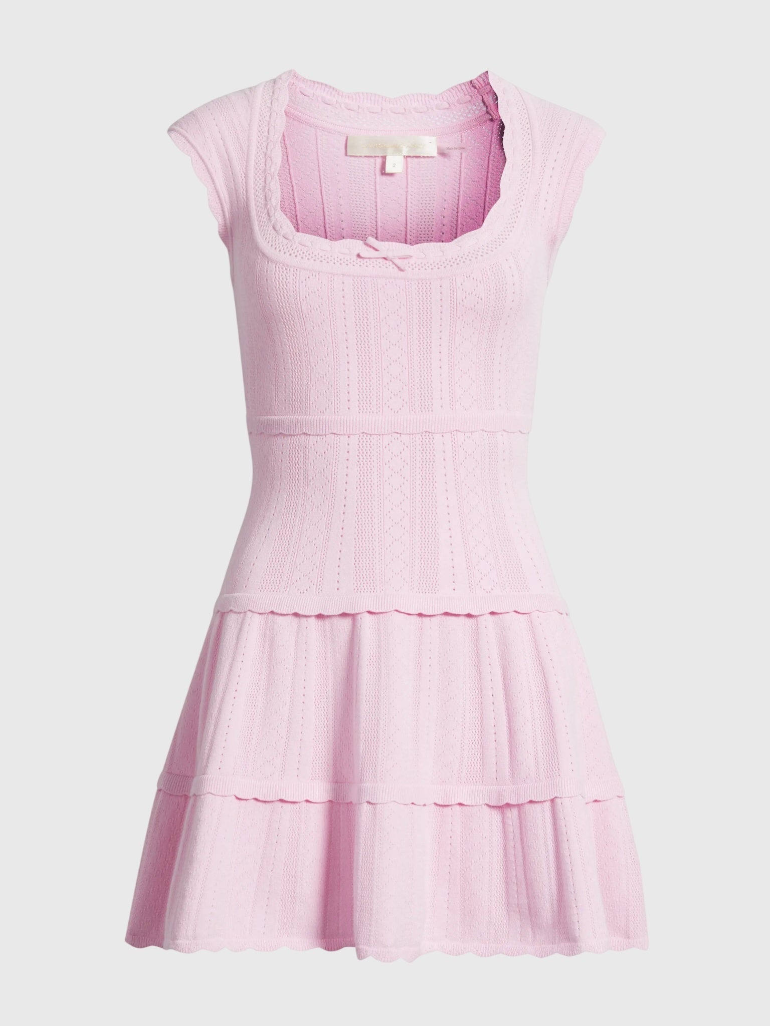 LoveShackFancy Women's Laighton Pointelle Mini Dress - Saint Bernard