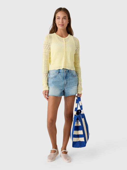 LoveShackFancy Women's Brigette Pointelle Cardigan - Saint Bernard