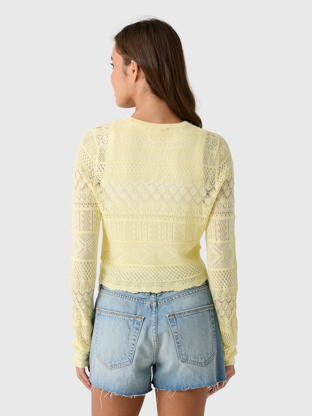 LoveShackFancy Women's Brigette Pointelle Cardigan - Saint Bernard