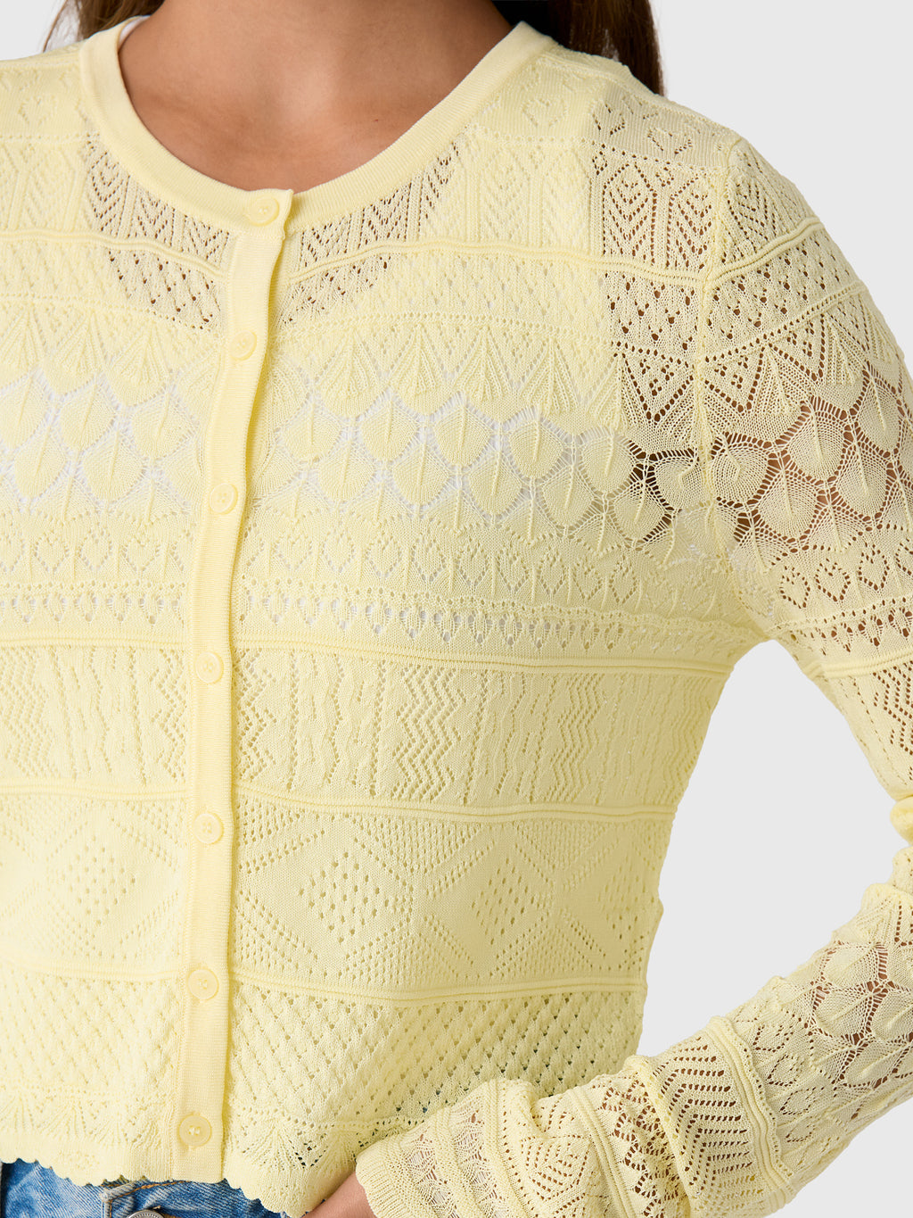 LoveShackFancy Women's Brigette Pointelle Cardigan - Saint Bernard