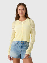 LoveShackFancy Women's Brigette Pointelle Cardigan - Saint Bernard