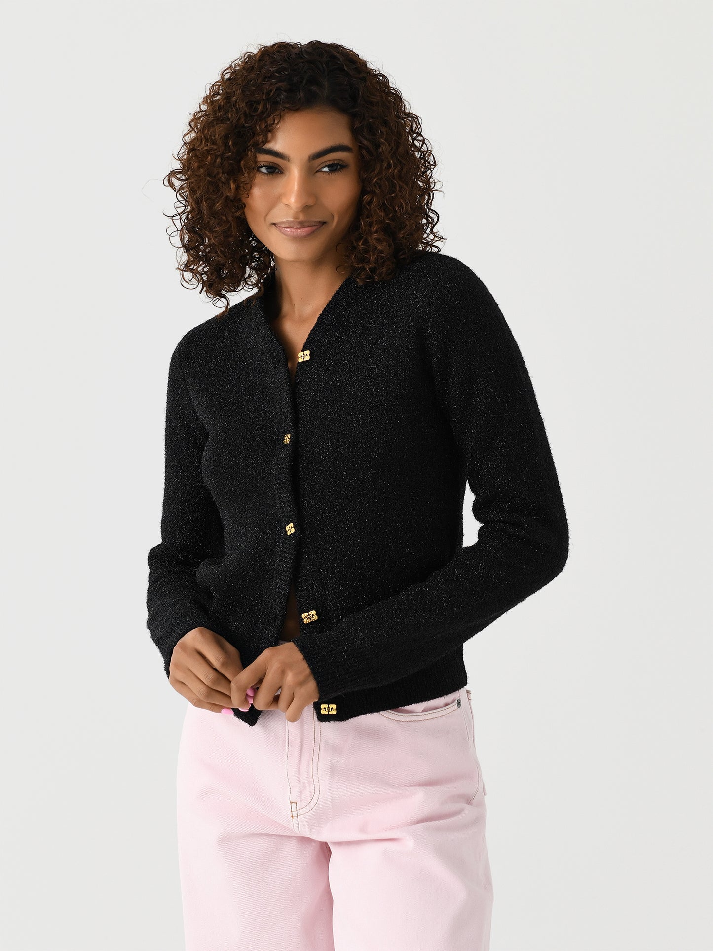 GANNI Women's Sparkle Cardigan - Saint Bernard