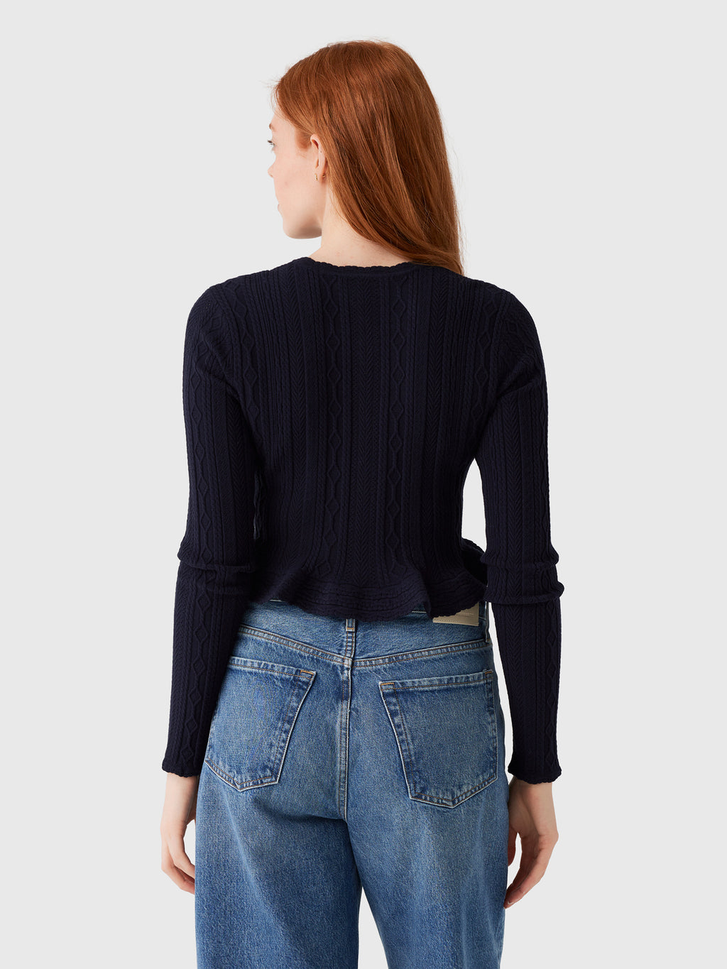 LoveShackFancy Women's Orly Stretch Pointelle Cardigan - Saint Bernard