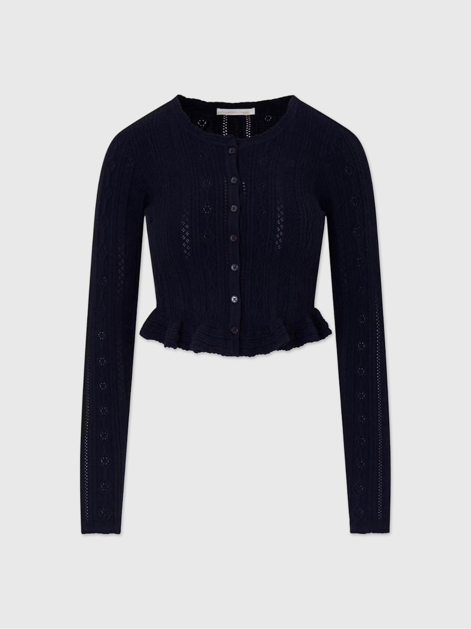 LoveShackFancy Women's Stretch Pointelle Orly Cardigan - Saint Bernard