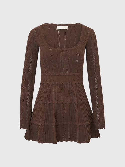 LoveShackFancy Women's Lunelle Stretch Pointelle Mini Dress - Saint Bernard