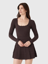 LoveShackFancy Women's Lunelle Stretch Pointelle Mini Dress - Saint Bernard