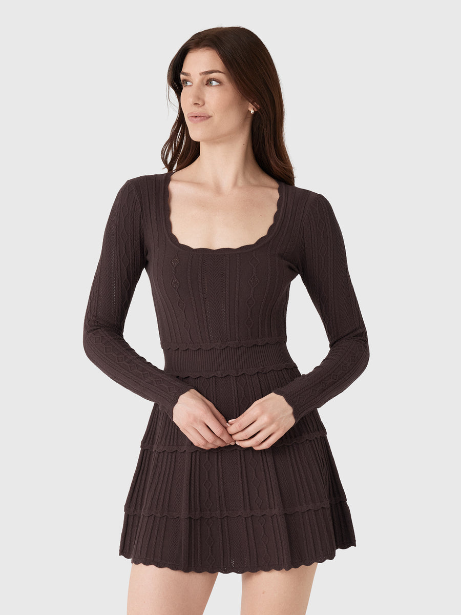 LoveShackFancy Women's Lunelle Stretch Pointelle Mini Dress - Saint Bernard