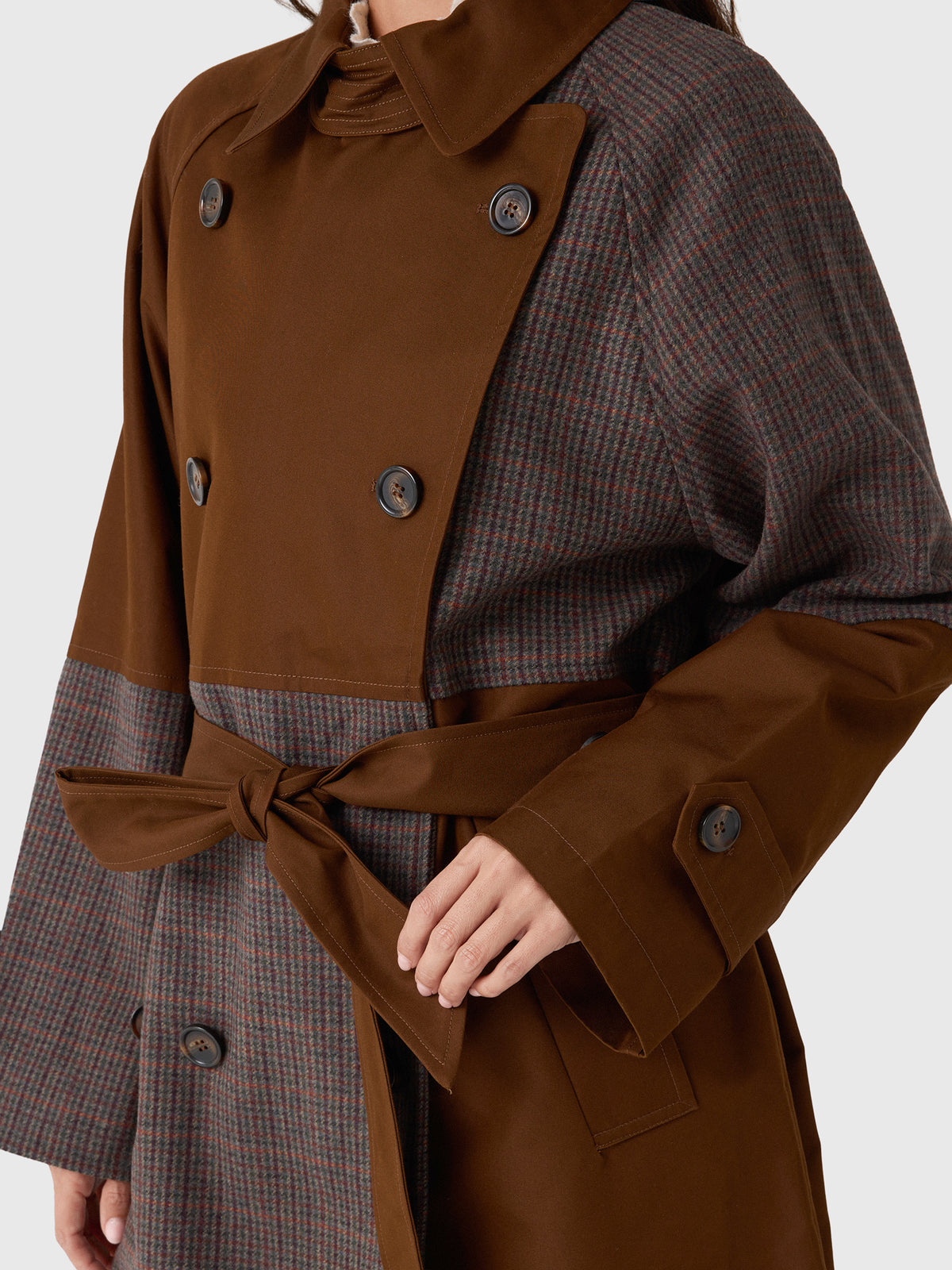 Essentiel Antwerp Women's Kagu Patchwork Trench Coat - Saint Bernard