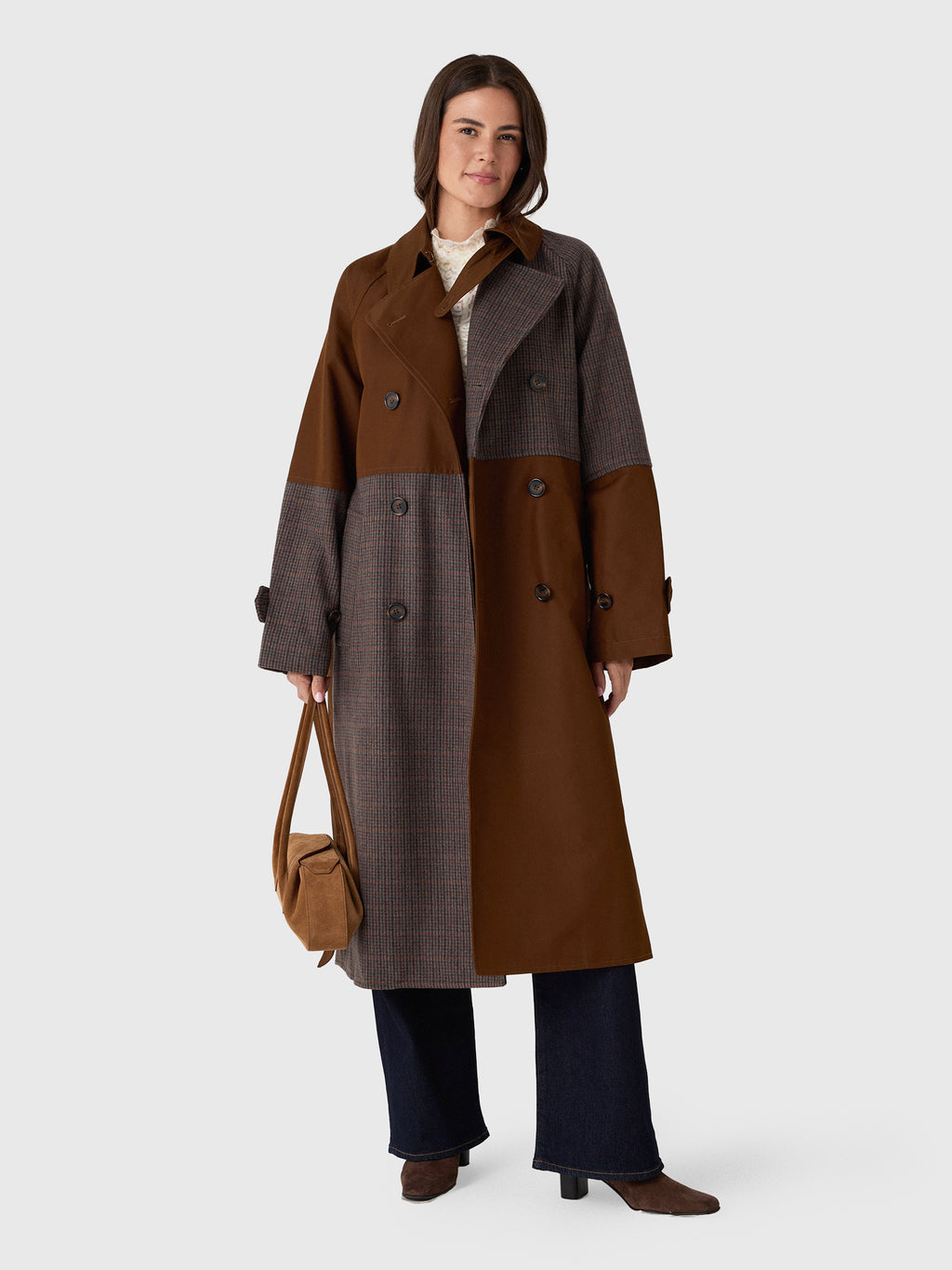 Essentiel Antwerp Women's Kagu Patchwork Trench Coat - Saint Bernard