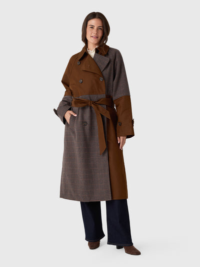Essentiel Antwerp Women's Kagu Patchwork Trench Coat - Saint Bernard