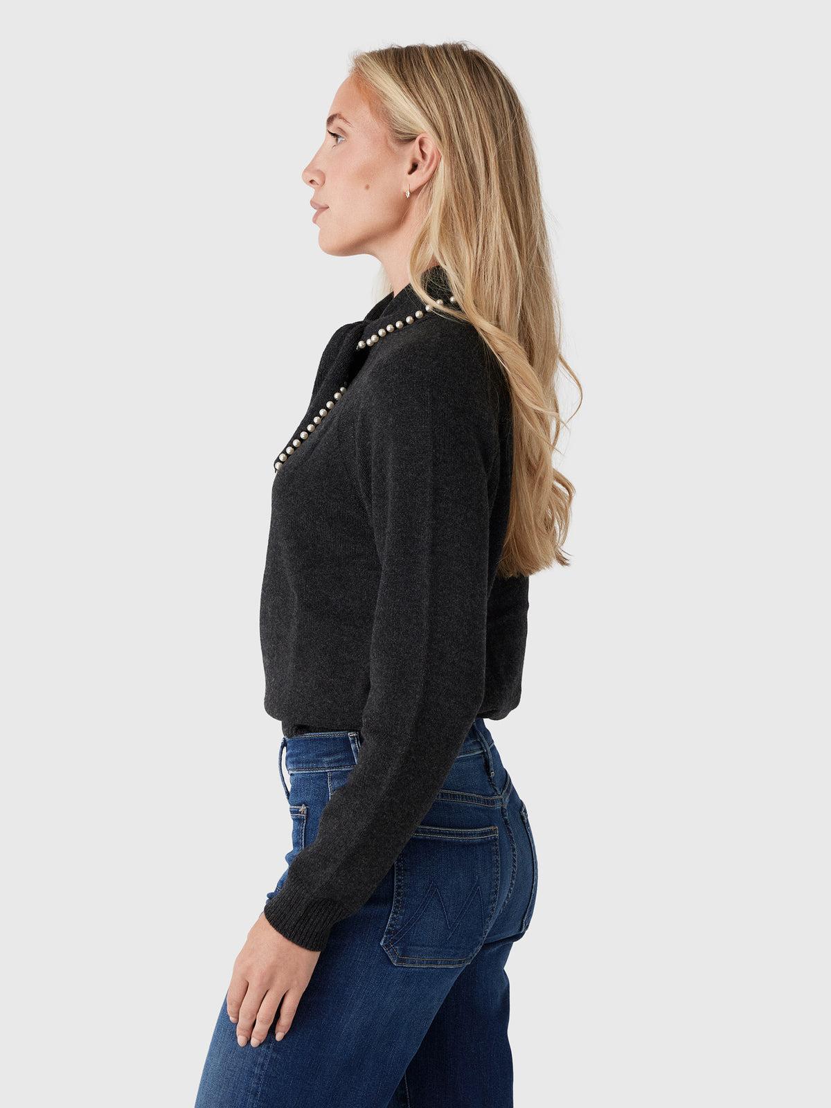 Essentiel Antwerp Women's Kasa Embellished Bow Collar Sweater - Saint Bernard