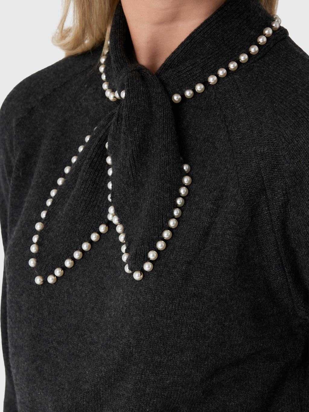 Essentiel Antwerp Women's Kasa Embellished Bow Collar Sweater - Saint Bernard