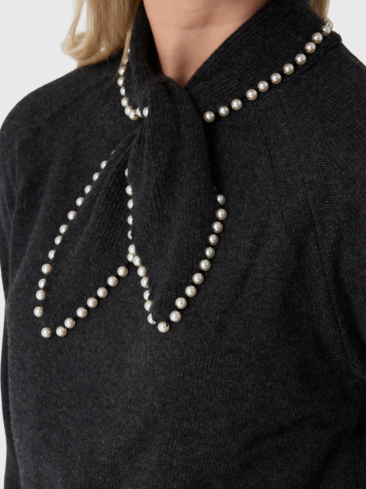 Essentiel Antwerp Women's Kasa Embellished Bow Collar Sweater - Saint Bernard