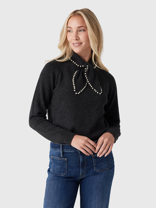 Essentiel Antwerp Women's Kasa Embellished Bow Collar Sweater - Saint Bernard