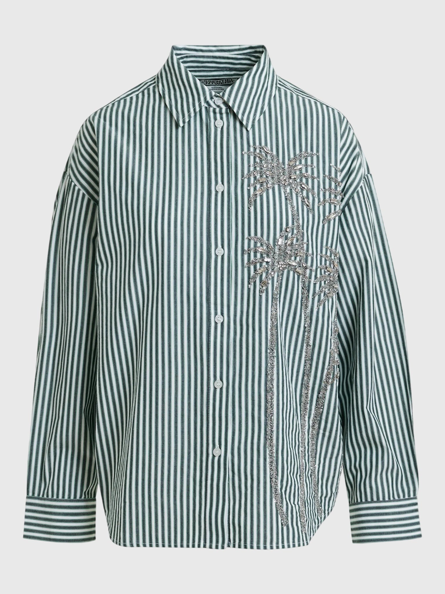 Essentiel Antwerp Women's Kasper Sequin Palm Tree Shirt - Saint Bernard