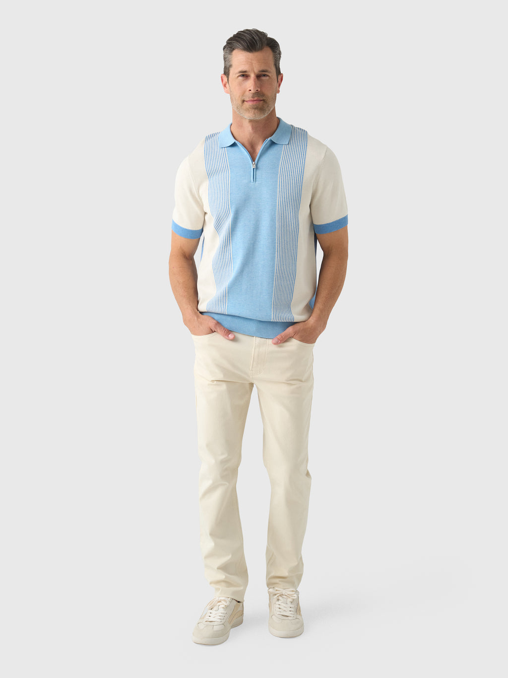 Blue Industry Men's Knit Zipper Polo - Saint Bernard