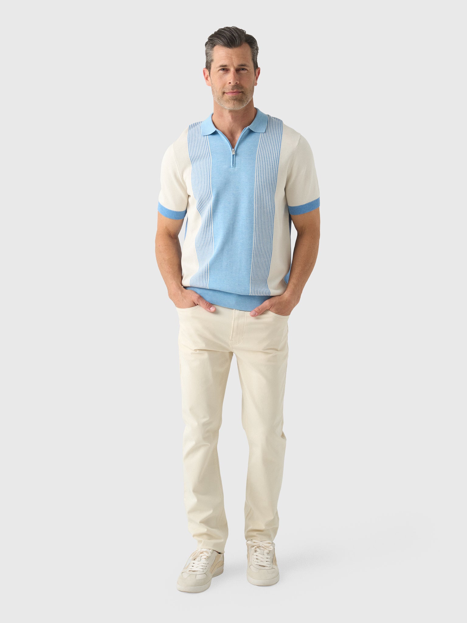 Blue Industry Men's Knit Zipper Polo - Saint Bernard