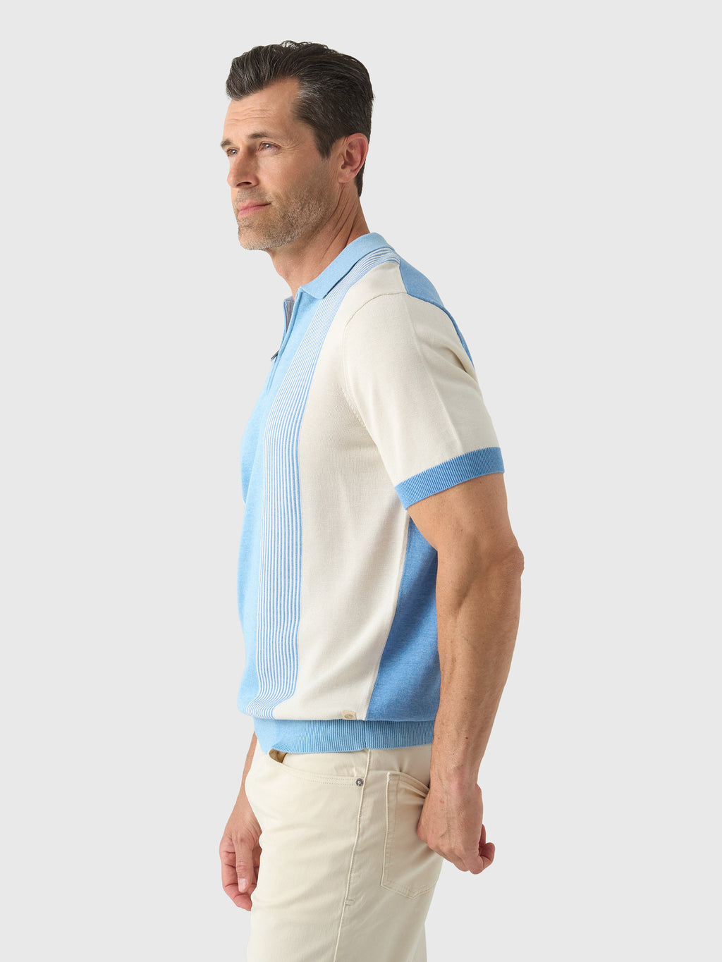Blue Industry Men's Knit Zipper Polo - Saint Bernard