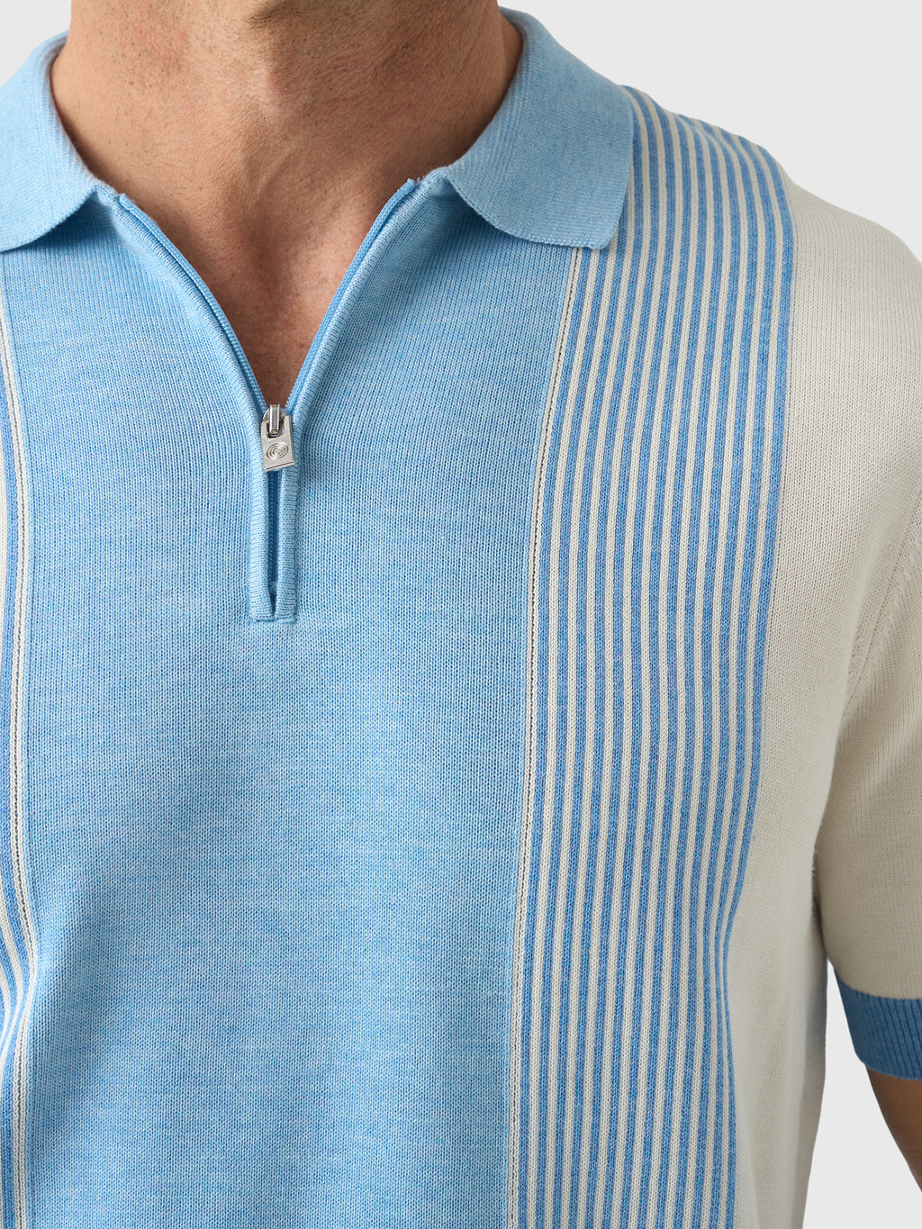 Blue Industry Men's Knit Zipper Polo - Saint Bernard