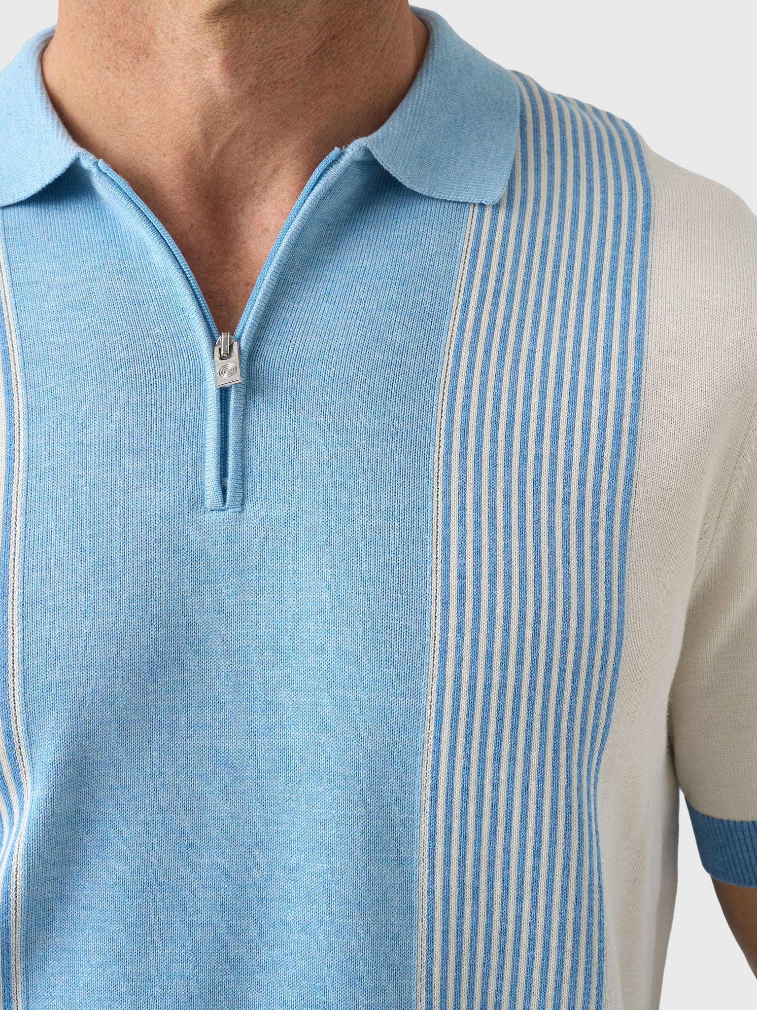 Blue Industry Men's Knit Zipper Polo - Saint Bernard