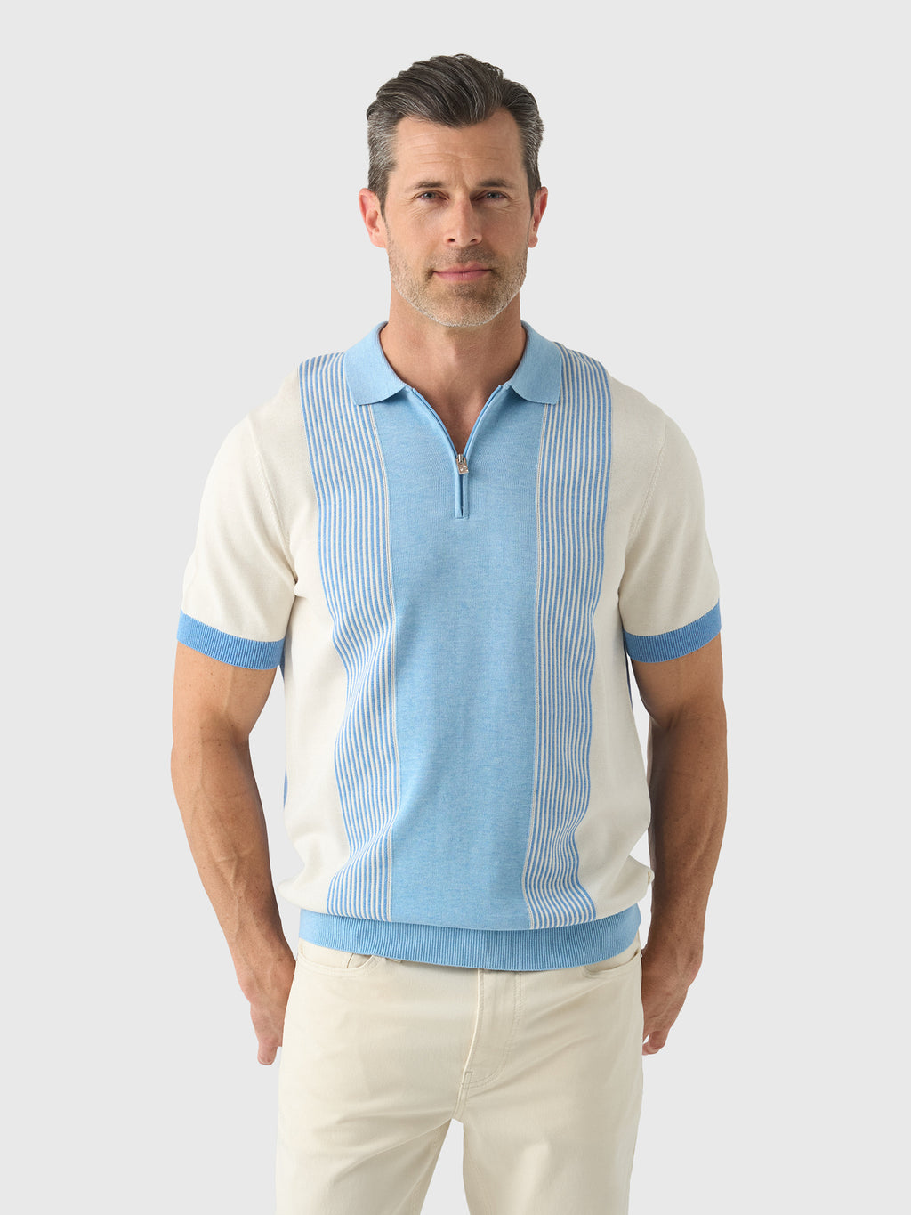 Blue Industry Men's Knit Zipper Polo - Saint Bernard