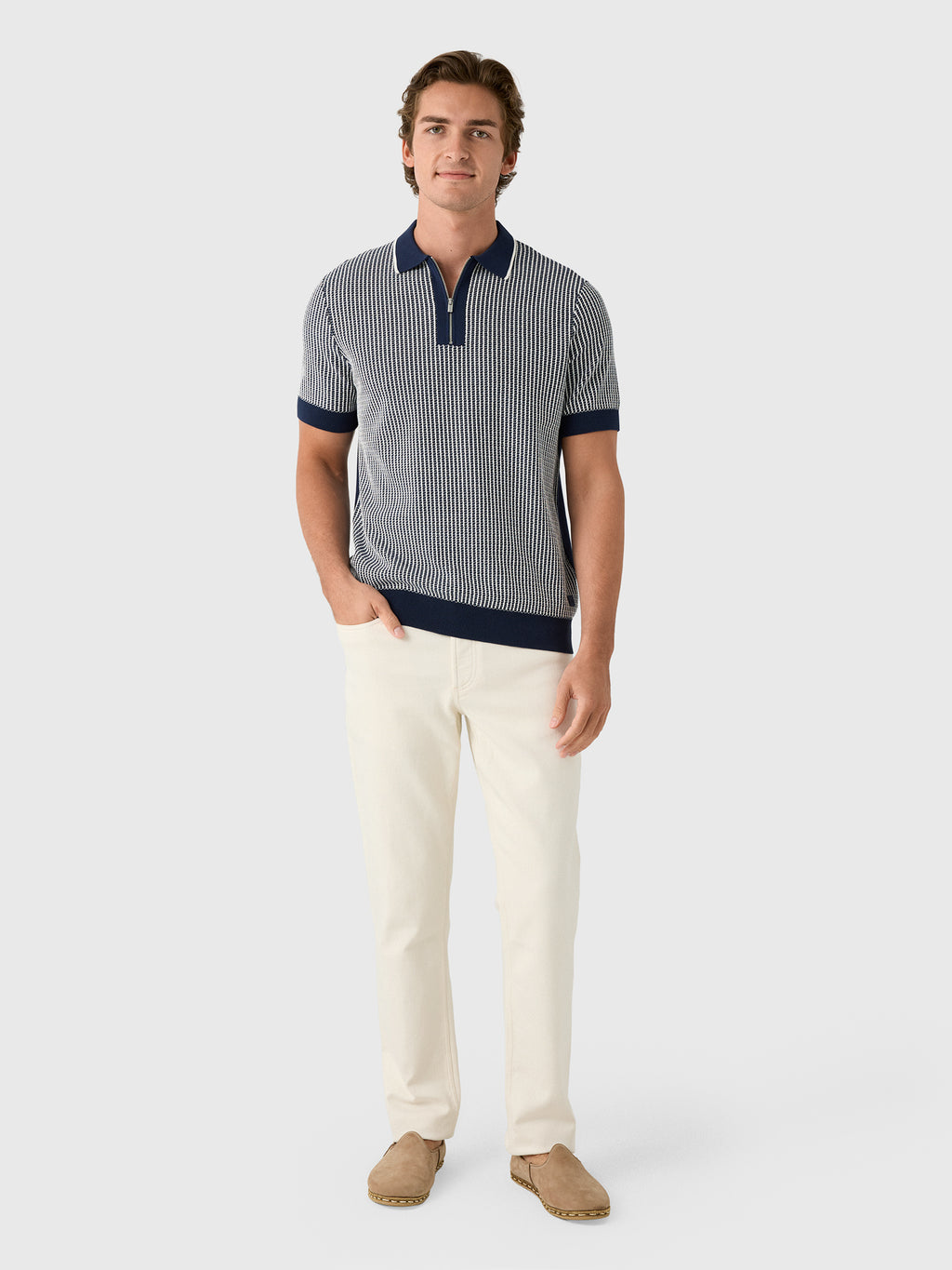 Blue Industry Men's Mason Quarter-Zip Polo - Saint Bernard
