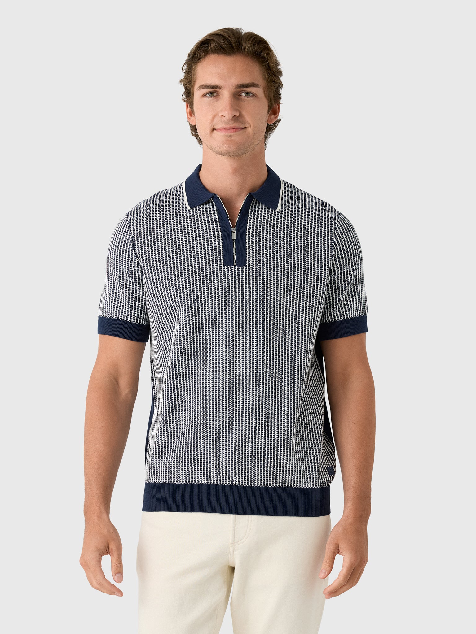 Blue Industry Men's Mason Quarter-Zip Polo - Saint Bernard