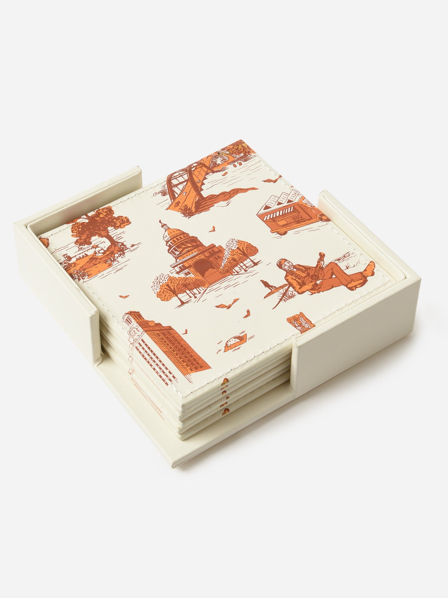 Katie Kime Toile Coaster Set - Saint Bernard