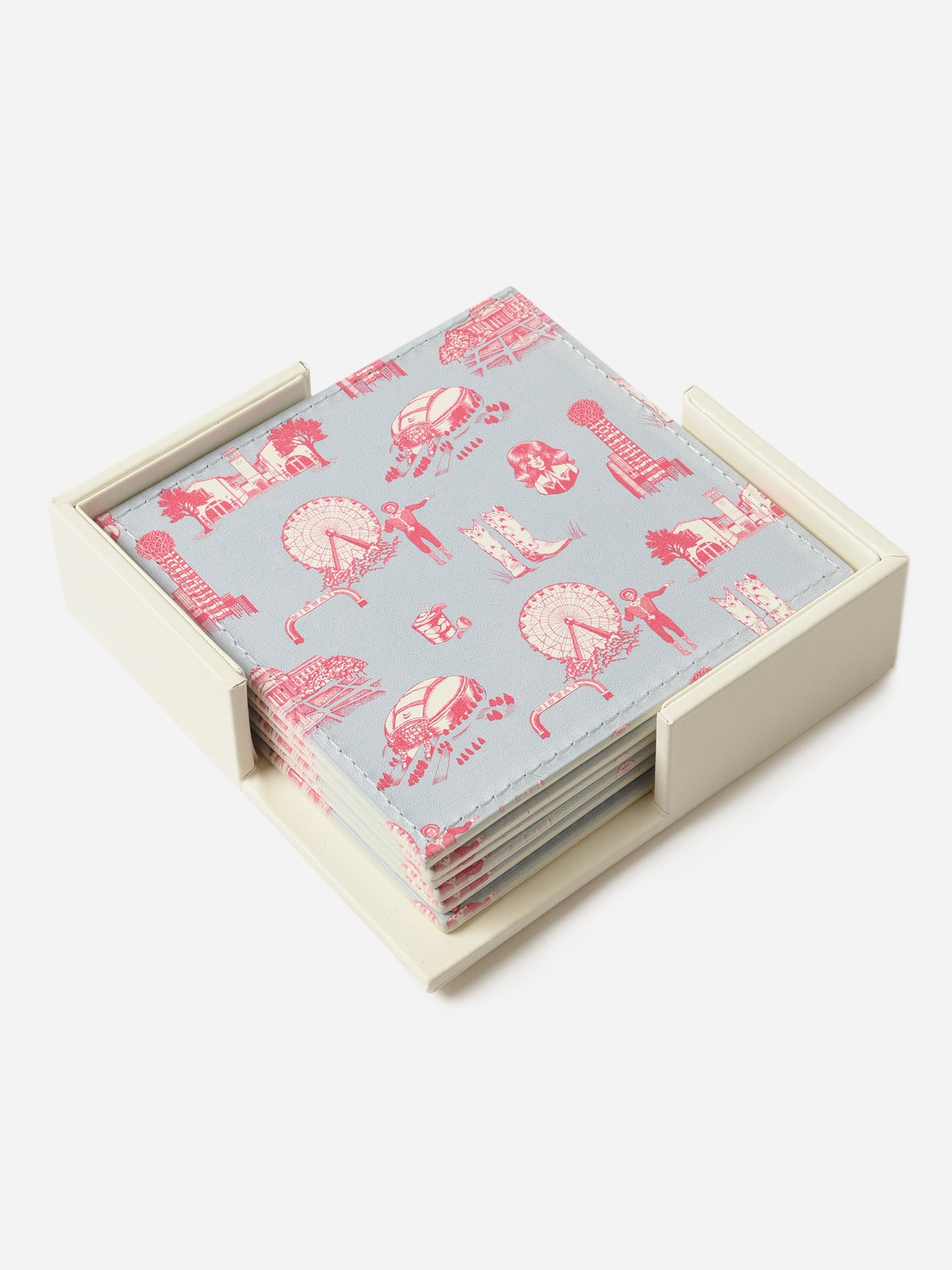 Katie Kime Toile Coaster Set - Saint Bernard