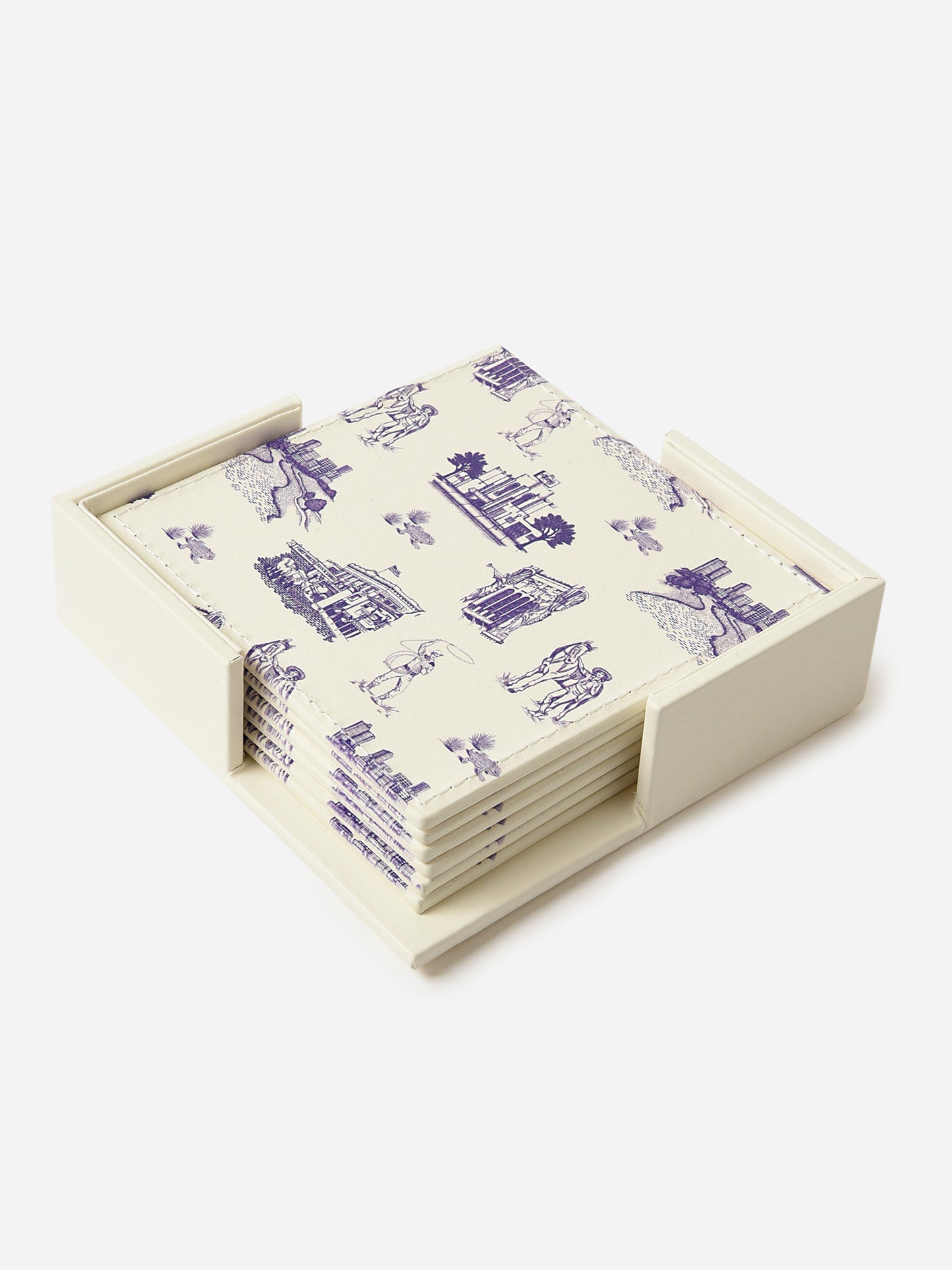 Katie Kime Toile Coaster Set - Saint Bernard