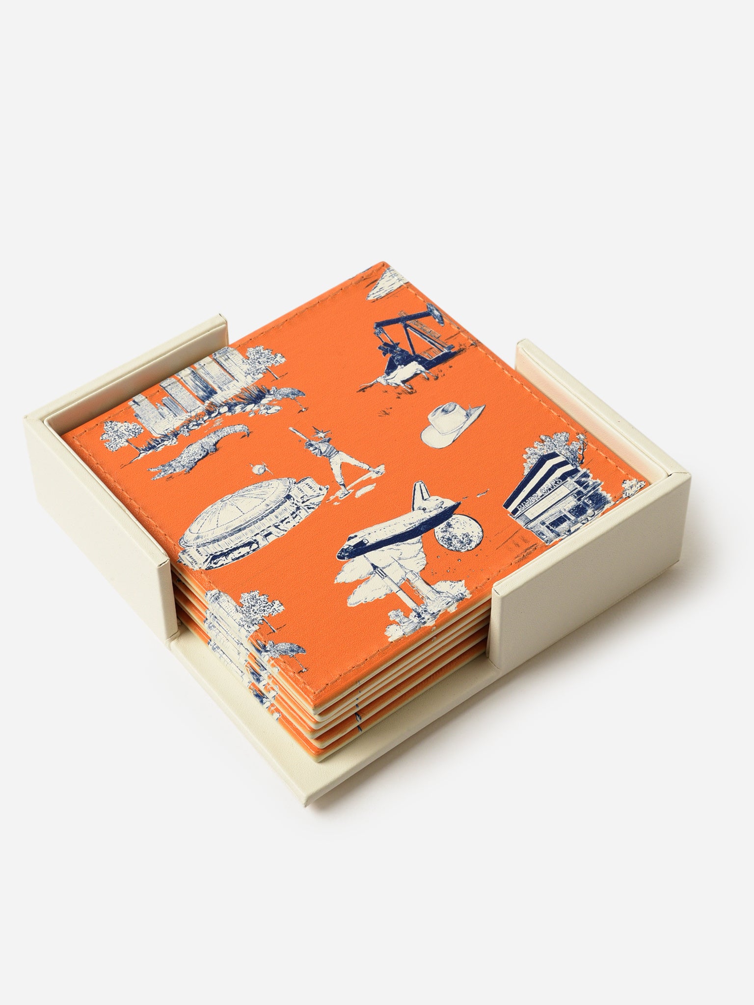 Katie Kime Toile Coaster Set - Saint Bernard