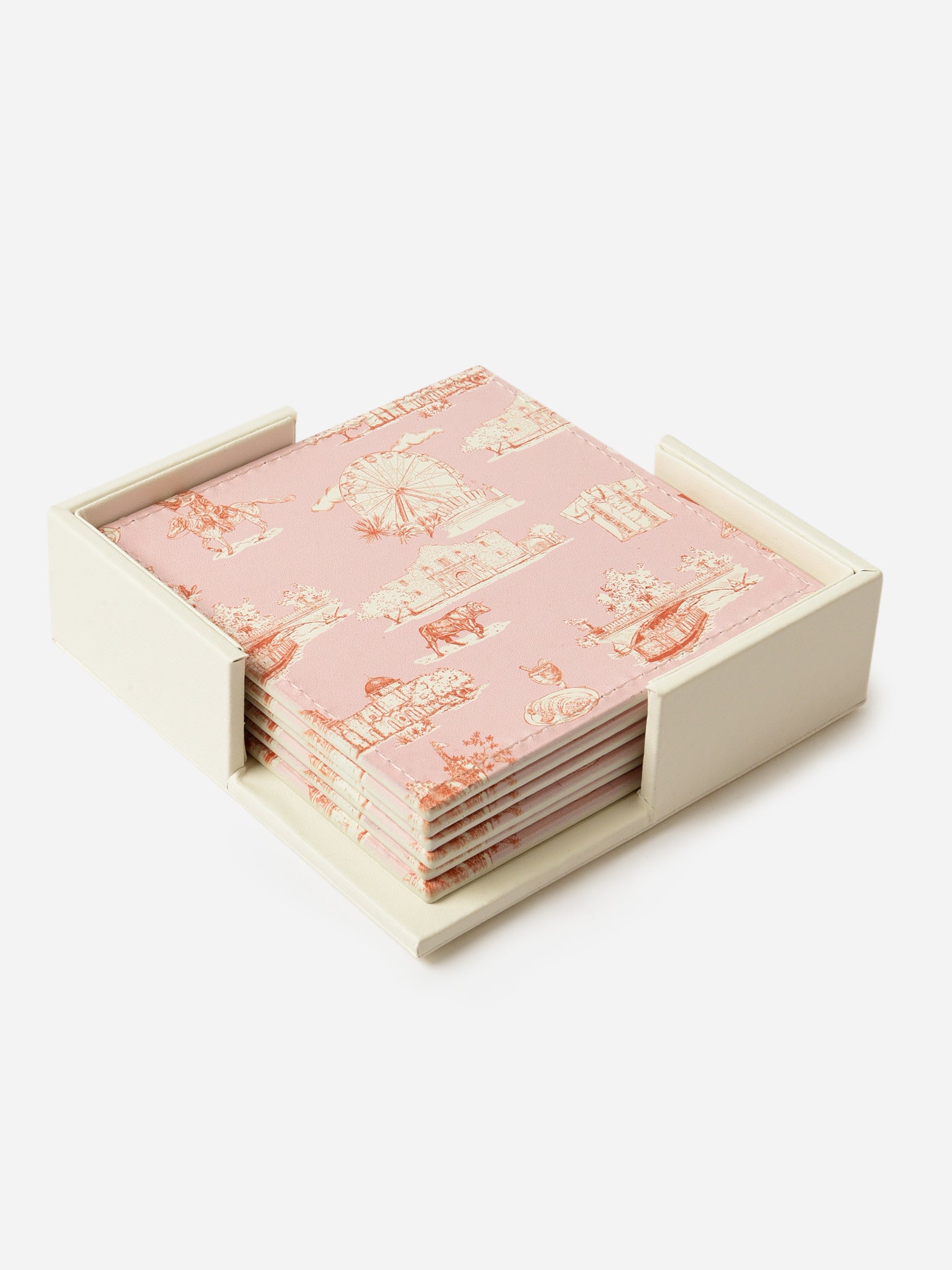 Katie Kime Toile Coaster Set - Saint Bernard