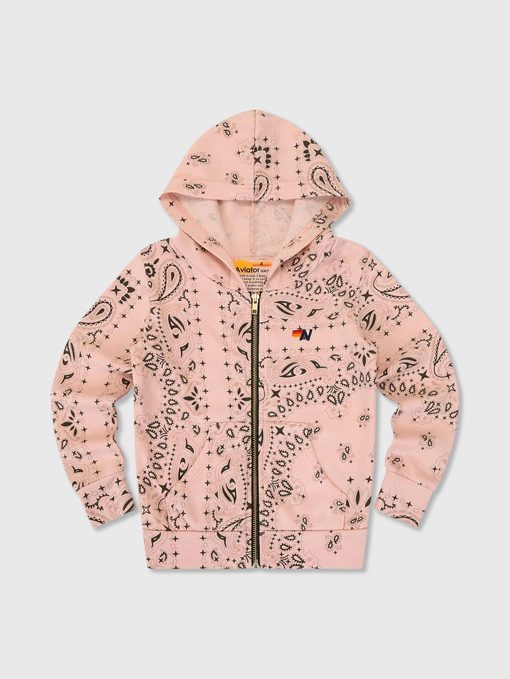 Aviator Nation Kids' Bandana Zip Hoodie - Saint Bernard