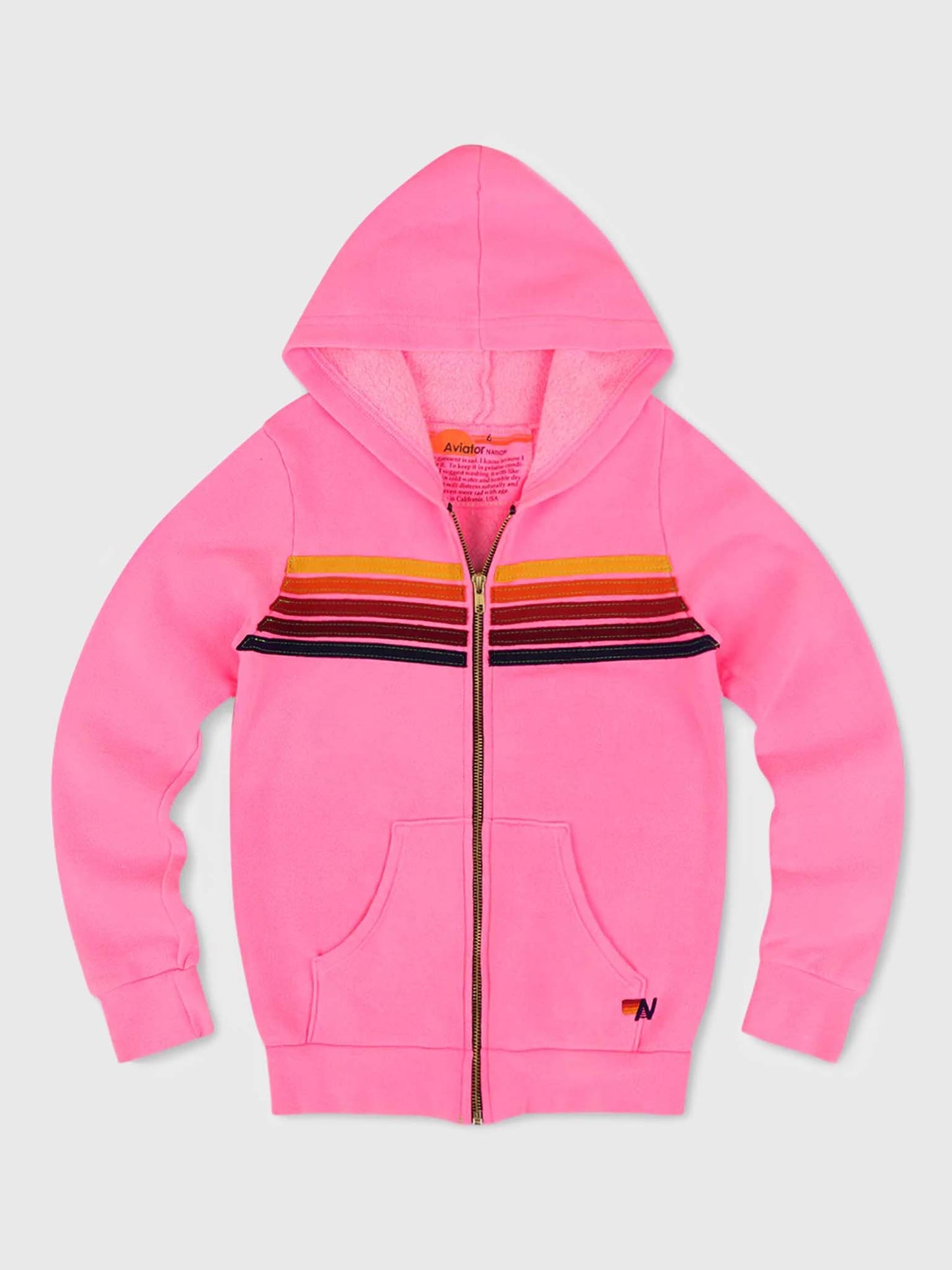 Aviator Nation Kids' 5-Stripe Zip Hoodie Saint Bernard
