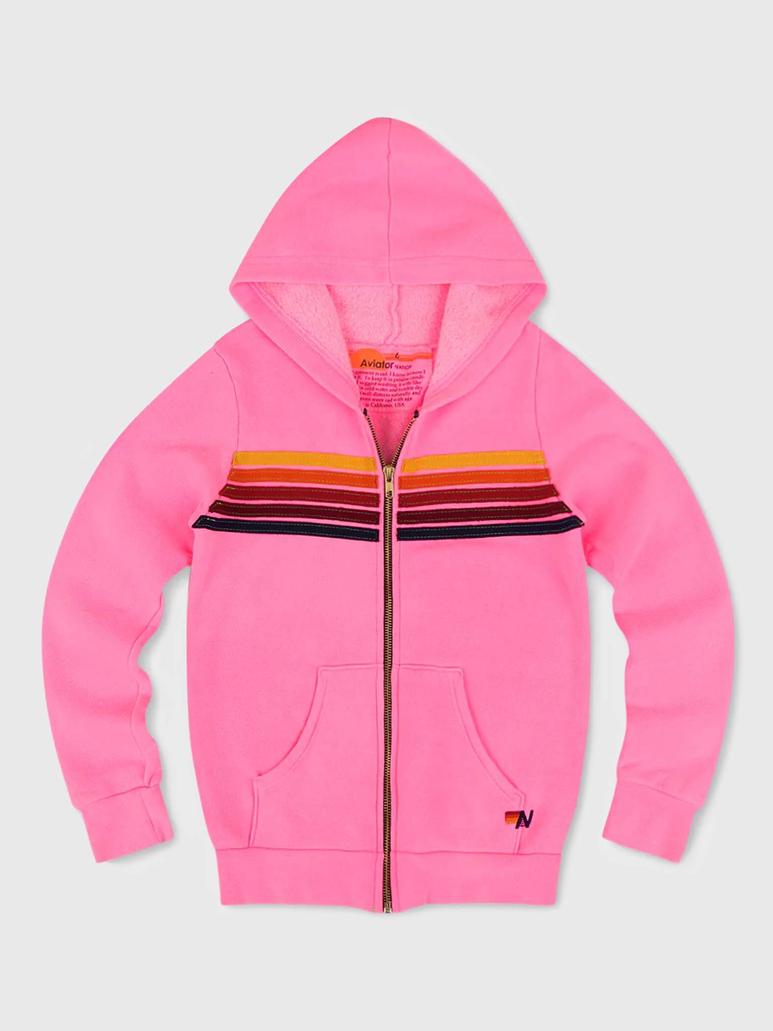 Aviator Nation Kids' 5-Stripe Zip Hoodie - Saint Bernard