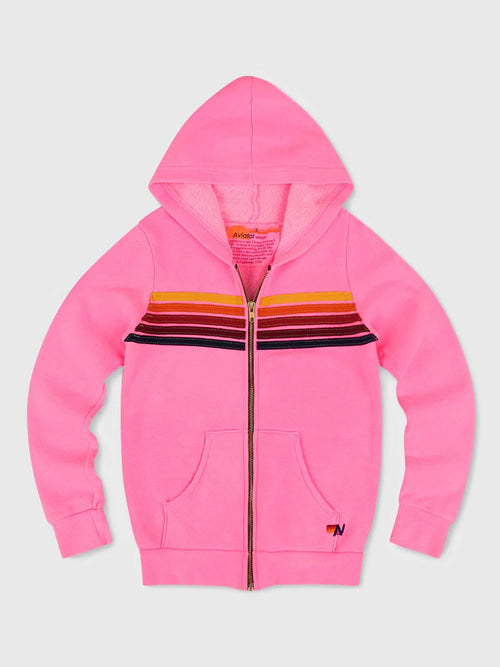 Aviator Nation Kids' 5-Stripe Zip Hoodie