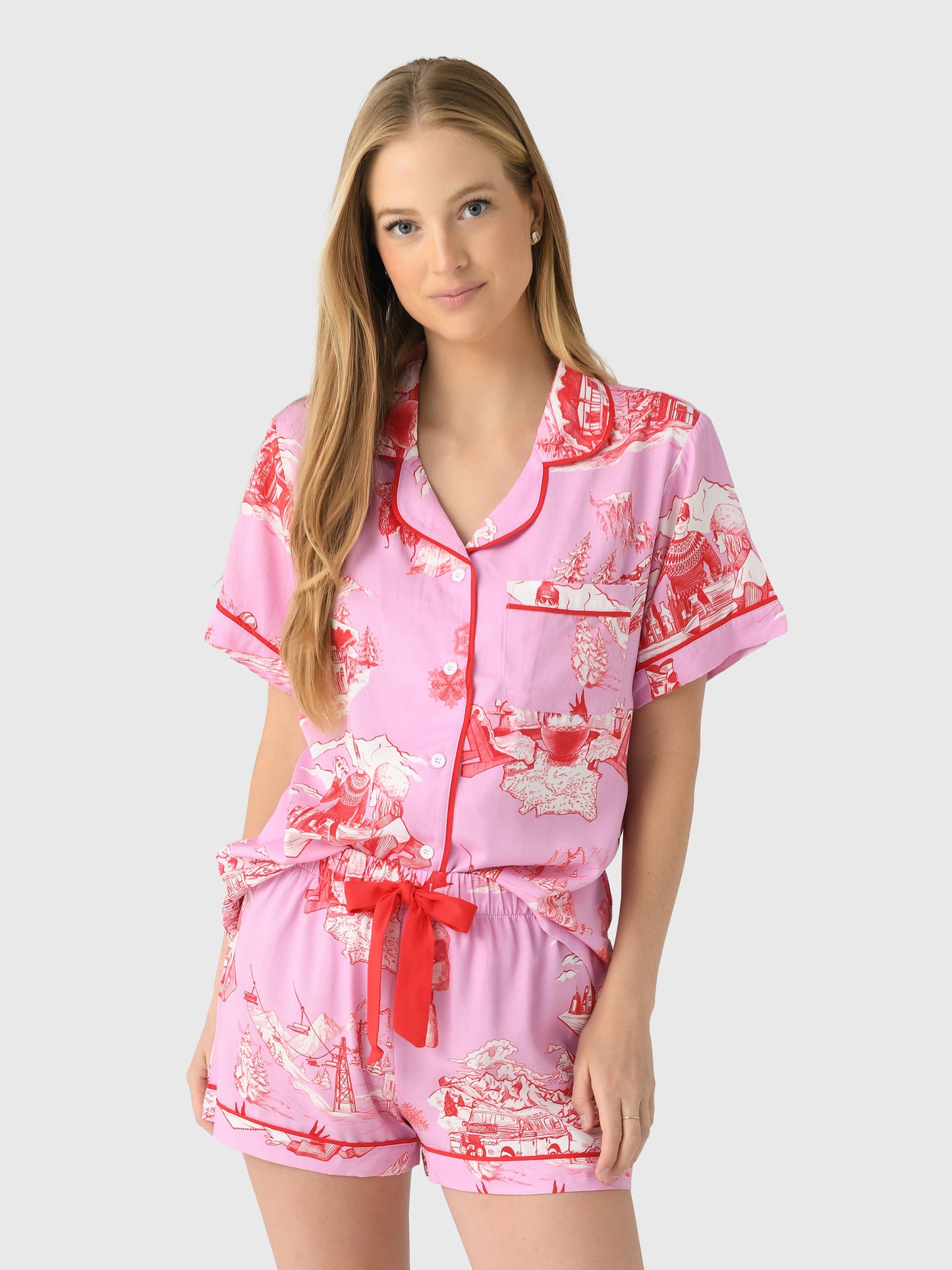 Katie Kime Women's Aprés Ski Toile Pajama Set - Saint Bernard
