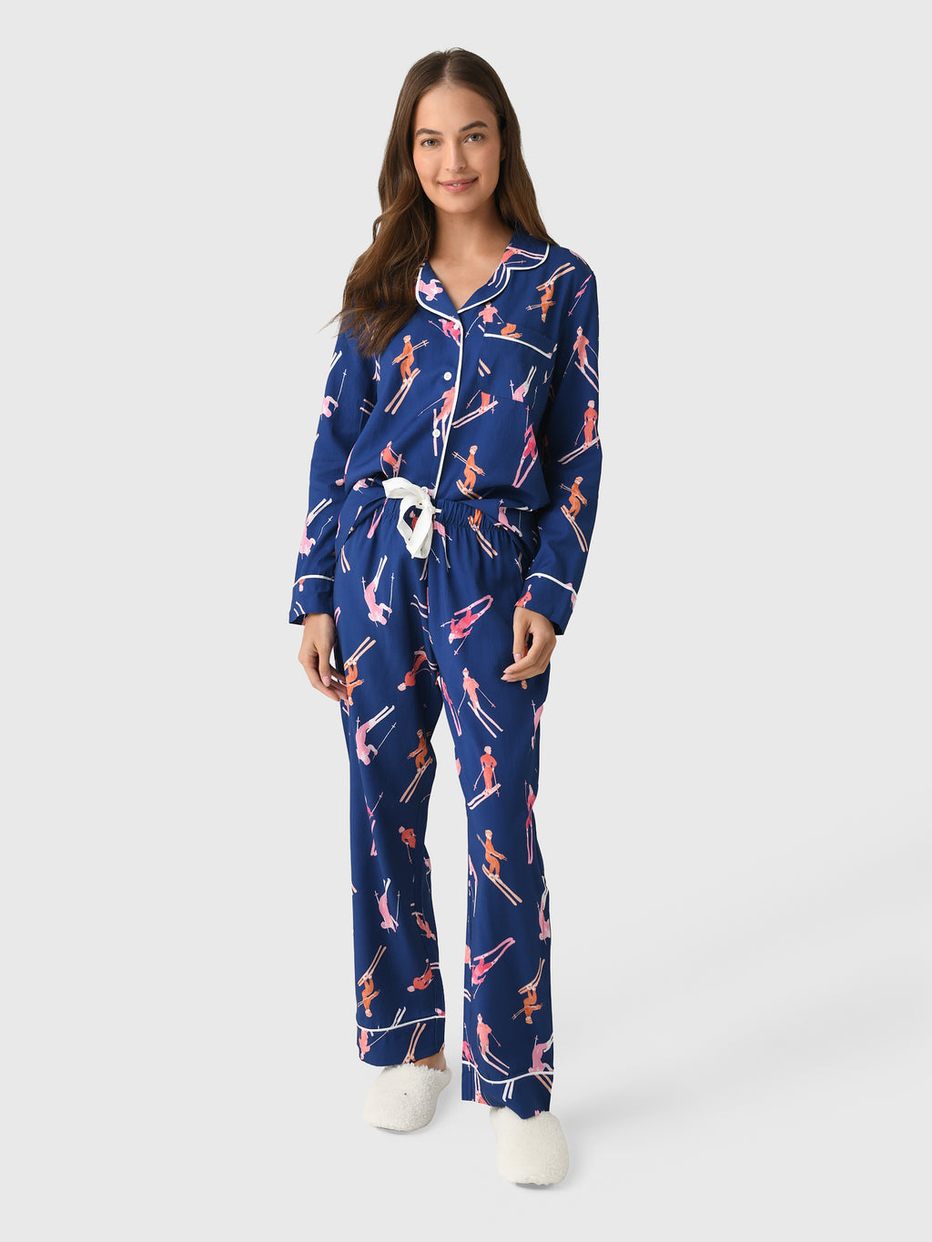 Katie Kime Women's Bluebird Day Long Sleeve Pajama Set - Saint Bernard