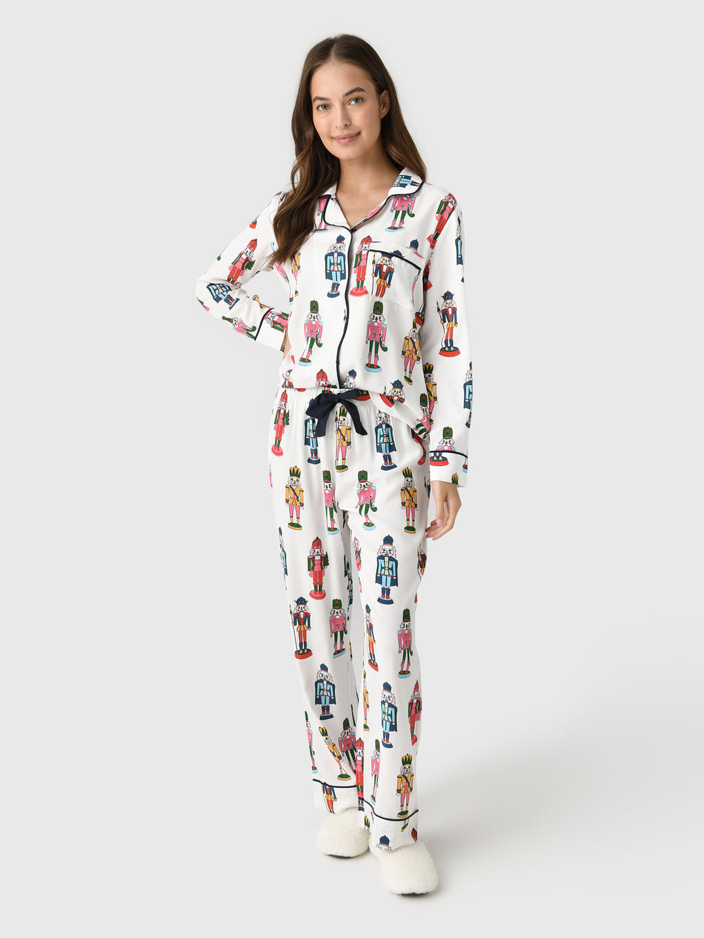 Katie Kime Women's Holiday March Long Sleeve Pajama Set - Saint Bernard
