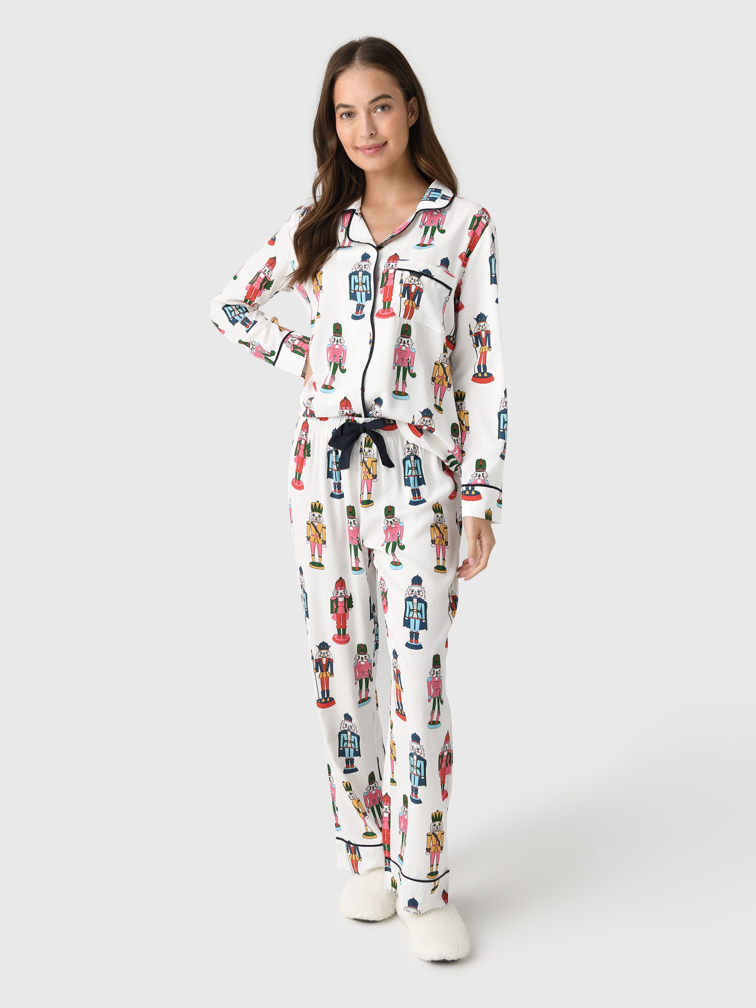 Katie Kime Women's Holiday March Long Sleeve Pajama Set - Saint Bernard