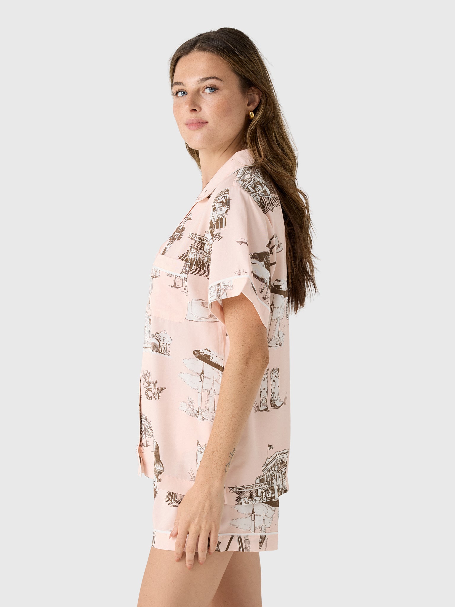 Katie Kime Women's Texas Toile Pajama Set - Saint Bernard